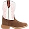 Durango Kids Western Boot, 6.5 M, Leather, 8 in H, Trail Brown/White DBT0242Y - alternate 2